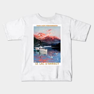 Vintage Travel Poster France Le Lac d'Annecy 1905 Kids T-Shirt